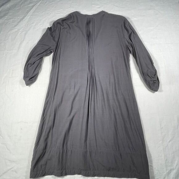 CP Shades Gray V-Neck Pleated Longline Rayon Regina Tunic Top Blouse Size XS - Picture 6 of 8